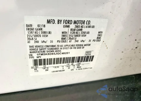 2018 Ford Explorer Xlt from USA, damaged, VIN 1FM5K8D85JGC48201